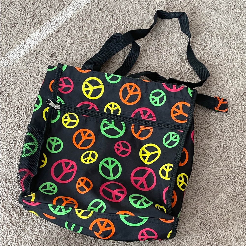 Colorful Peace Sign Tote Bag‎